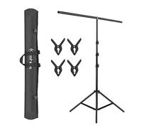 Outvita T-Forme Support Fond Photo 260 x 150cm,Support Toile de Fond Photo Trépied Réglable avec 4 Pinces,pour Professionnel Fond Studio Photo,Photographie Portrait, G49000032