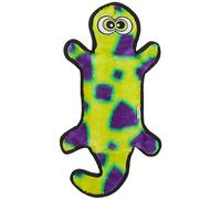 Outward Hound 32072 Invincibles Gecko Peluche Pas de Rembourrage Jouet Qui Couine Jouet pour Chiens, 4 Pouet, Jaune et Vert