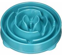 Outward Hound Fun Feeder Slo Bowl - Slow Feeder Dog Bowl - No Bloat - No Choke - Large - Turquoise