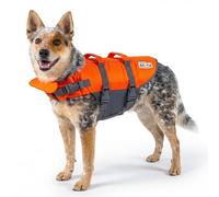 Outward Hound Gilet de Sauvetage pour Chien Granby Splash - Orange - M | Flottabilité maximale, ajustement réglable, soutien de la tête/du cou, poignée de sauvetage, réfléchissant