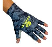 OUTWATER Shaka Black Snake - Mitaines Techniques de Pêche et Sports Nautiques - Protection UV UPF50+ - Spandex Respirant - Paume Cuir Microfibre Grip Silicone 3D (X-Large)