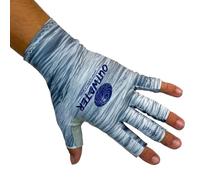 OUTWATER Shaka White Water - Mitaines Techniques de Pêche et Sports Nautiques - Protection UV UPF50+ - Spandex Respirant - Paume Cuir Microfibre Grip Silicone 3D (X-Large)