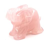 Ouubuuy Statue d'éléphant de Quartz Rose Cristal, éléphant Pierre gemme de guérison Figure de Pierre, Pierre d'éléphant de Cristal, Pierre gemme éléphant Figure de guérison Cristal (Quartz Rose)