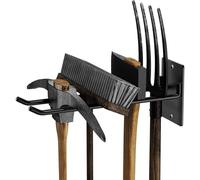 OUUO Lot de 4 organiseurs de rangement de garage en acier massif robuste pour le rangement des outils de jardin - Pelle, râteau, balai, support mural - Support de rangement de garage