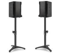 OUUTMEE 1 Paire de Supports de Haut-parleurs Réglables en Hauteur de 50,5 à 75 cm, Capacité de 5 kg, avec Base Triangulaire, pour Haut-Parleurs Satellites et Etagères, Noir (2 Sections)