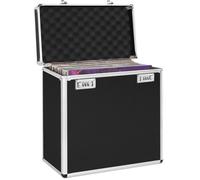 OUUTMEE Boîtier pour disques, capacité de Rangement : Environ 50 disques, Noir, Conception en Alliage d'aluminium, Hauteur 340 x Largeur 365 x Profondeur 205 mm. Peut contenir Environ 50 disques LP