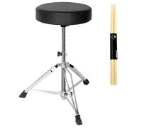 OUUTMEE Drum Throne Tabouret de batterie avec assise rembourrée réglable en hauteur et dessus rond avec base trépied stable, percussion et clavier