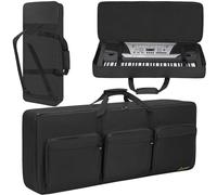OUUTMEE Housse de transport pour clavier portable, 6 poches pour accessoires de clavier, Noir , 61key-Length 40.5", Classique