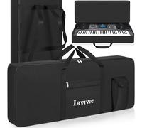 OUUTMEE Housse pour Clavier 61 Touches, Sac pour Clavier 61 Touches en Tissu Oxford 600D, Sac de Transport pour Clavier Piano Électrique 10MM Rembourré avec Poignées et Bandoulière Réglable (Noir)