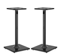 OUUTMEE Lot de 2 supports de haut-parleur universels de 83 cm de hauteur jusqu'à 10 kg, avec gestion des câbles, support d'étagère pour haut-parleurs satellites avec 2 types de pieds