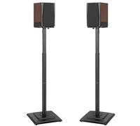 OUUTMEE Lot de 2 Supports d'Enceinte Réglable en Hauteur, Pieds d'Enceinte de Sol avec Gestion des Câbles Jusqu'à 5KG, Supports de Haut-parleurs pour Enceintes Satellites (Noir)