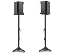OUUTMEE Lot de 2 Supports d'Enceinte Réglable en Hauteur, Pieds d'Enceintes Universel, Supports d'Enceinte au Sol avec Base Triangulaire pour Enceintes de Bibliothèque/Satellite, Jusqu'à 5KG(78-104CM)