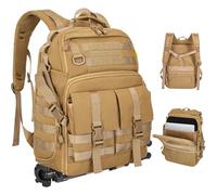 OUUTMEE Sac à Dos pour Appareil Photo avec Compartiment pour Ordinateur Portable de, Sac Étanche pour Appareil Photo pour DSLR/SLR Compatible avec Canon, Nikon, Insert Rembourré Amovible, Kaki