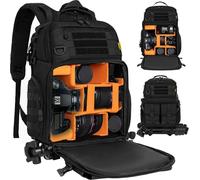 OUUTMEE Sac à Dos pour Appareil Photo avec Compartiment pour Ordinateur Portable, Sac Étanche pour Appareil Photo pour DSLR/SLR Compatible avec Canon, Nikon, Insert Rembourré Amovible, Noir