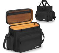 OUUTMEE Sac de Transport pour Disques Vinyles avec 1 Séparateur Amovibles, Sac pour Disques Vinyles Imperméable de 7/10/12 Pouces Pouvant Compatible avec 30 LP pour Voyage et Collection (Petit)