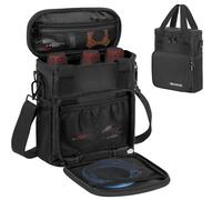 OUUTMEE Sac de transport pour microphone - Double fermeture éclair avec bandoulière inclinée + poignée - Peut contenir 3 microphones - La poche avant offre de la place pour les câbles de données, les