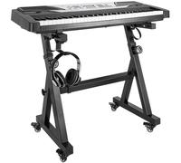 OUUTMEE Support pour clavier, roulettes, support pour clavier, forme en Z, réglable, avec glissière, facile à utiliser (Noir)