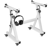 OUUTMEE Support pour clavier, roulettes, support pour clavier, forme en Z, réglable, avec glissière, facile à utiliser (blanc)