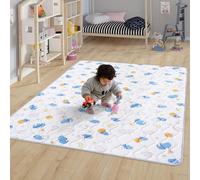 OUUTMEE Tapis d'éveil pour bébé - 180 x 150 x 2 cm - Tapis de jeu pliable - Dessous antidérapant - Convient pour le salon, la chambre d'enfant et la chambre à coucher - Motif éléphant