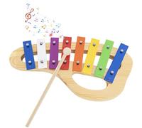 OUUTMEE Xylophone pour enfant avec 8 sons, carillon musical avec 1 maillet, instrument de musique à percussion en bois, échelle colorée, arc-en-ciel en bois, cadeau pour l'éducation musicale précoce