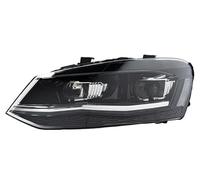 OUVECR Projecteur Principal Auto Pour VW Pour Polo Phares 2009-2018 Phare LED Angel Eye Design DRL Hid Lampe Frontale Bi Xénon Faisceau Accessoires(Argent)