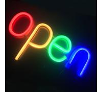 Ouvert LED néon signe heures d'ouverture signe, alimenté par USB ou AAA batterie vitrine café bar magasin signe Hôtel Librairie Restaurant boulangerie décoration murale