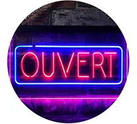 Ouvert Open Shop Bar Club Restaurant Décor Dual Color LED Enseigne Lumineuse Neon Sign Bleu et rouge 300 x 210mm st6s32-i3210-br
