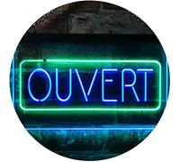 Ouvert Open Shop Bar Club Restaurant Décor Dual Color LED Enseigne Lumineuse Neon Sign Vert et bleu 300 x 210mm st6s32-i3210-gb