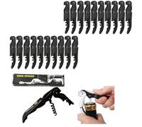 Ouverture de Bouteille de Vin, 70G Epaissi Double Charnières en Acier Inoxydable vec Foile Cutte Pour Serveurs de Restaurant, Serveur Professionnel Tire-Bouchon Vin Ouvertures Set (20PCS, Noir)
