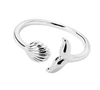 Ouverture De Doigts Anneaux Réglables Baleines Forme De Queue Bijoux Doigt Texture En Métal Adapté Amants Mode Présents Bijoux