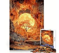 Ouverture de Grotte avec Lune et Arbre Puzzle de 1000 pièces pour Adolescents Stimule la mémoire,soulage Le Stress,Amusant,Bords Nets (38x26cm)