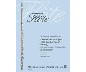 Ouverture de l'opéra ”La Flûte enchantée“: KV 620. 6 flutes or fluteschoir. Partition et parties.