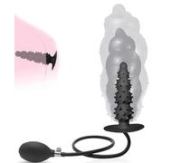 Ouverture en silicone gonflable unique de texture, conception d'expansion progressive noire avec des bosses stimulantes pour l'étirement +Y3