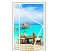 Ouverture Latérale Moustiquaire De FenêTre 205x240cm Moustiquaire De FenêTre Autocollante Moustiquaire Baie Vitree Coulissante Installation Facile Sans Outils Blanc