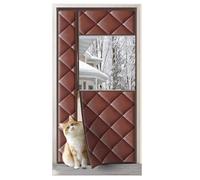 Ouverture latérale Rideau De Porte Isolant Thermique avec fenêtres transparentes,Rideau Anti Froid Et Chaleur,Rideau Thermique,Coupe-Vent,ImperméAble,Protection Contre Le Froid Brun-W150xH250cm