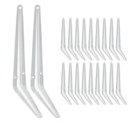Ouvin Lot de 20 supports d'étagère blancs de 25,4 cm en L pour étagères flottantes robustes en métal pour bricolage avec vis