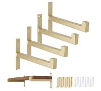 OUVIN Lot de 4 supports d'étagère en acier robuste pour étagère murale industrielle Doré 30,5 cm