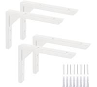 Ouvin Lot de 4 supports d'étagère robustes de 15,2 cm en fer blanc pour étagères triangulaires robustes avec vis pour étagère de cuisine (blanc)