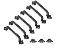 Ouvin Lot de 6 poignées de porte de grange en bois pour porte de jardin, abri de jardin, porte d'armoire (6 pièces de 10,2 cm)