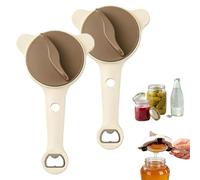 Ouvre-Bocal 4-en-1 Réglable, Ouvre-Bocal Universel avec Dents Antidérapantes, Ouvre-Bouteille Multifonction pour Bocaux, Bouteilles et Canettes - Outil de Cuisine Ergonomique(2pcs)