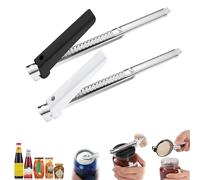 Ouvre Bocal Sans Effort,CHmiss Ouvre-Bocal En Acier Inoxydable,2 Pièces Ouvre-Boîte Multifonctionnel Permettant D'économiser Du Travail,Pour Personnes âgées (Noir + Blanc)