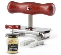 Ouvre-bocal StarBlue pour seniors atteints d’arthrite et de faiblesse des mains - Outil réglable pour retirer les couvercles de bocaux et bouteilles - Acier inoxydable robuste avec poignée en bois