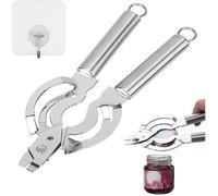 Ouvre-bocal Universel - Acier Inoxydable - 26x9.1cm - Multifonction - Argent - Cuisine