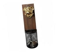 Ouvre-boisson plafonné avec panier collecteur, Gold | Façade éléphant en métal, format, caractère décoratif défini pour une cuisine ou un coin repas