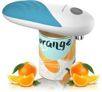 Ouvre-Boîte Electrique à Bord Lisse One Touch HAUSHOF, Ouvre-Bocal Automatique Avec Fonction Démarrage & Arrêt Automatique à Simple Touche, Gadget de Cuisine avec 4 Piles pour les Cuisiniers-Bleu