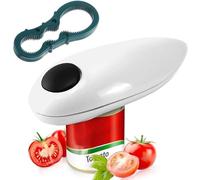Ouvre-boîte électrique, couvercle sans bords tranchants avec décapsuleur pour personnes âgées, ouvre-boîte automatique One Touch pour personnes âgées, appareil de cuisine pour l'arthrite et les mains
