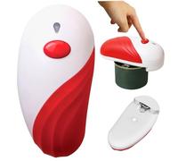 Ouvre-boîte électrique pour toute tailles de canneaux ouvre-batteuse automatique sans main sans main -batterie portable pour les personnes âgées avec un bord lisse rouge électrique, automatique