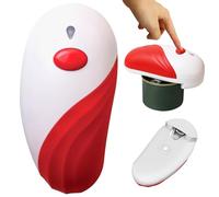 Ouvre-boîte électrique pour toute tailles de canneaux ouvre-batteuse automatique sans main sans main -batterie portable pour les personnes âgées en rouge à bord lisse