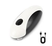 Ouvre-boîte électrique rechargeable One-Touch - Mains libres automatique, ouvre-boîte à bord lisse pour les personnes âgées et l'arthrite, charge rapide USB-C, compact pour la cuisine, le camping
