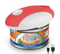 Ouvre-boîte électrique rechargeable par USB - Fonctionne avec piles, fonctionnement automatique à une touche, support de couvercle magnétique et coupe à bord lisse, sans fil et facile à utiliser pour